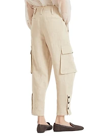 Linen Panama Explorer Cargo Trousers
