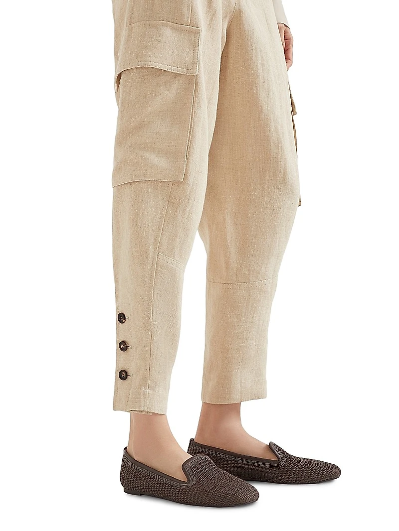 Linen Panama Explorer Cargo Trousers