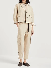 Linen Panama Explorer Cargo Trousers
