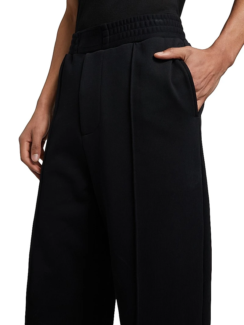 Embossed Studio Crease-Front Sweatpants
