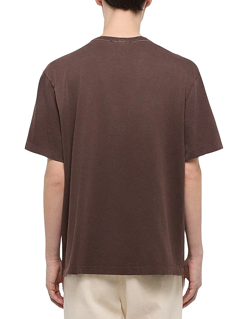 Lazer Garment-Dyed Cotton Crewneck T-Shirt