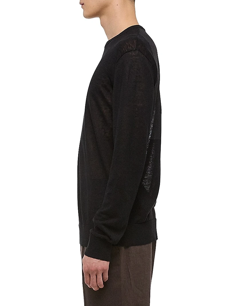 Linen Logo Crewneck Sweater