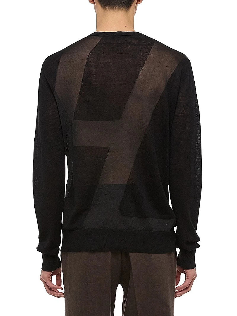 Linen Logo Crewneck Sweater