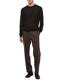 Linen Logo Crewneck Sweater