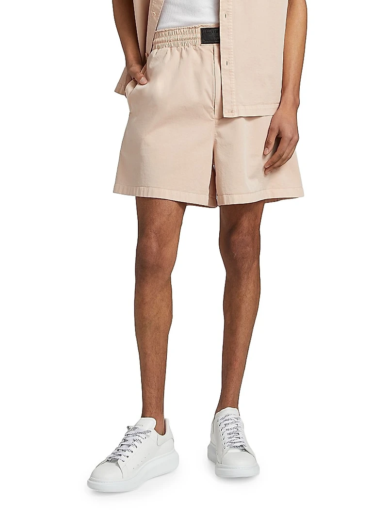 Cotton-Twill Elasticized Shorts