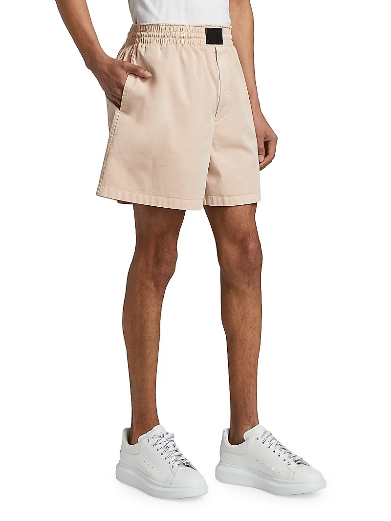 Cotton-Twill Elasticized Shorts