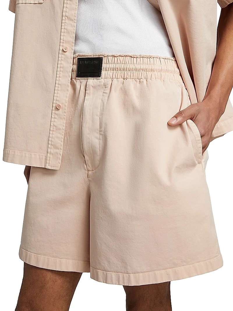 Cotton-Twill Elasticized Shorts