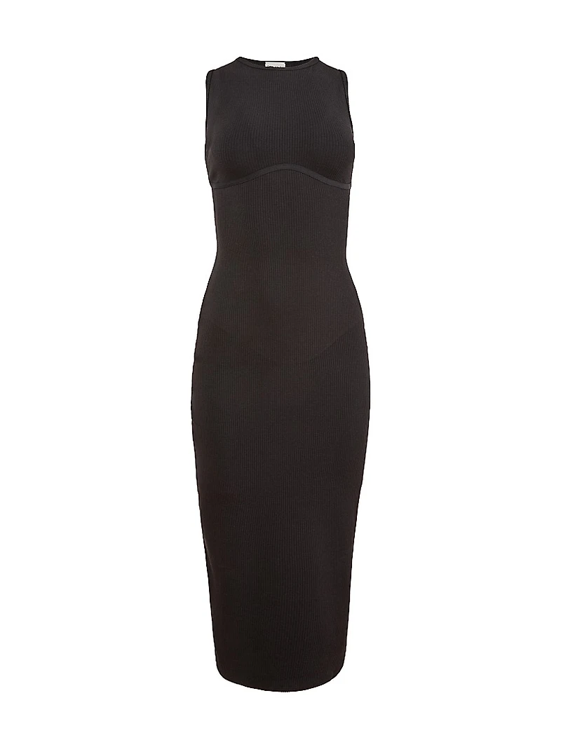 Hourglass Rib-Knit Midi-Dress