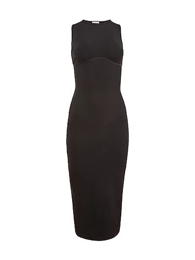 Hourglass Rib-Knit Midi-Dress