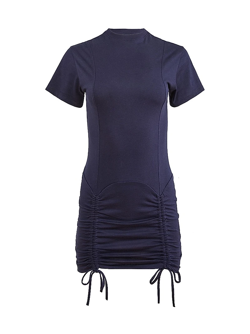 Riley Ruched Pima Cotton T-Shirt Minidress