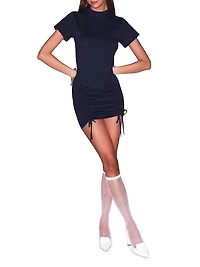Riley Ruched Pima Cotton T-Shirt Minidress