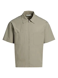 Light Poplin Zip-Front Shirt