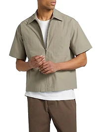 Light Poplin Zip-Front Shirt