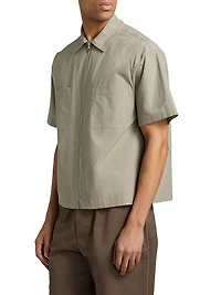 Light Poplin Zip-Front Shirt