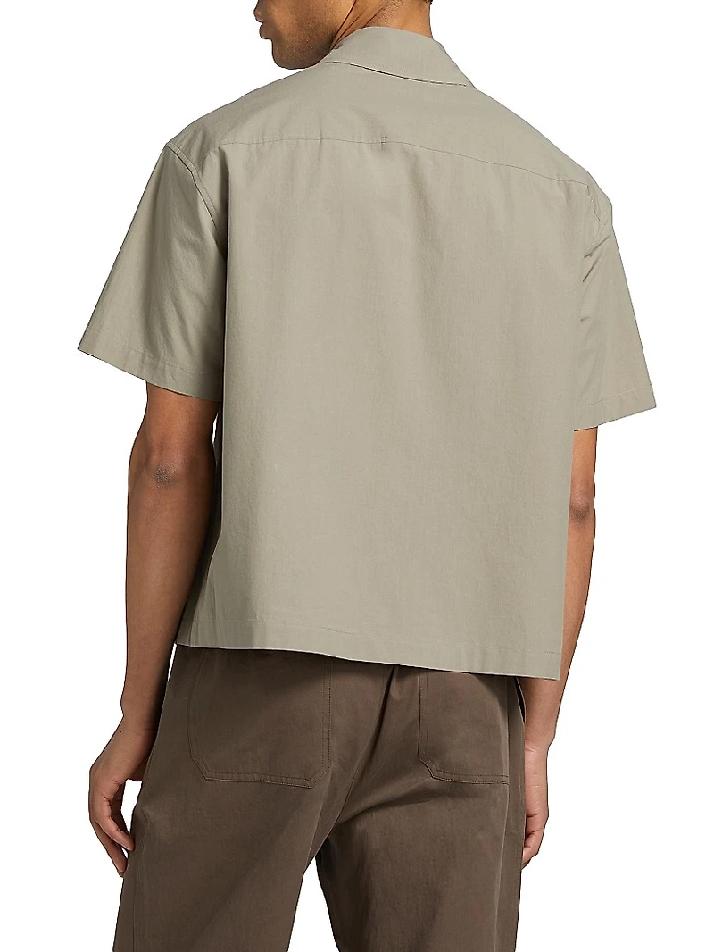 Light Poplin Zip-Front Shirt