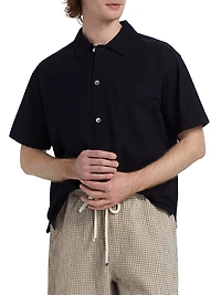 Cotton Piqué Button-Front Shirt