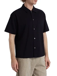 Cotton Piqué Button-Front Shirt