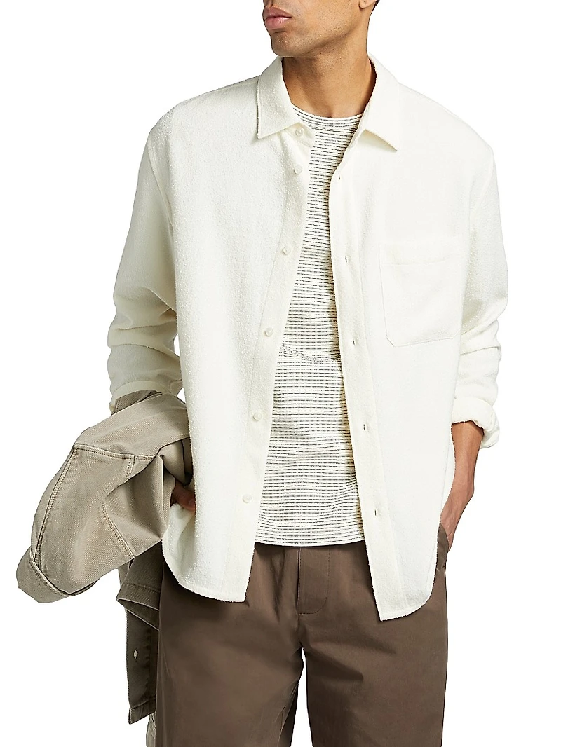 Textured Button-Front Overshirt
