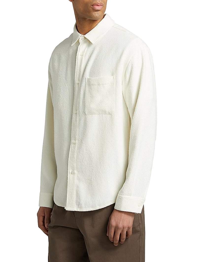 Textured Button-Front Overshirt