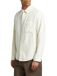 Textured Button-Front Overshirt