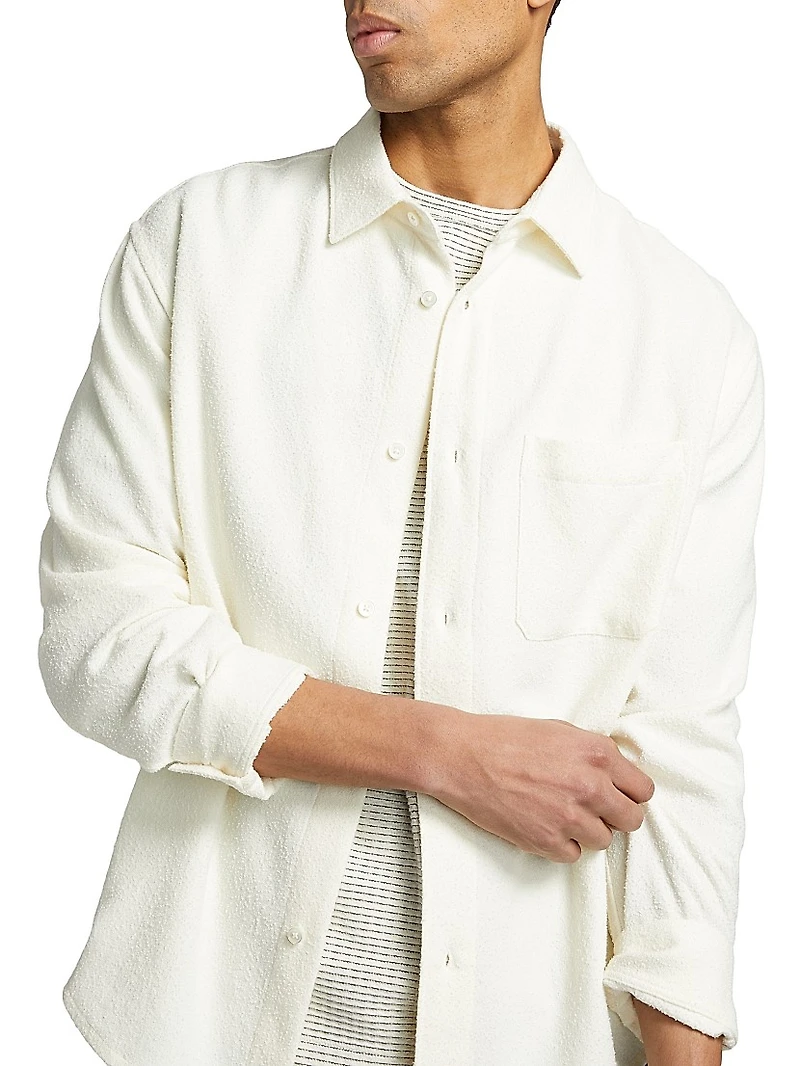 Textured Button-Front Overshirt