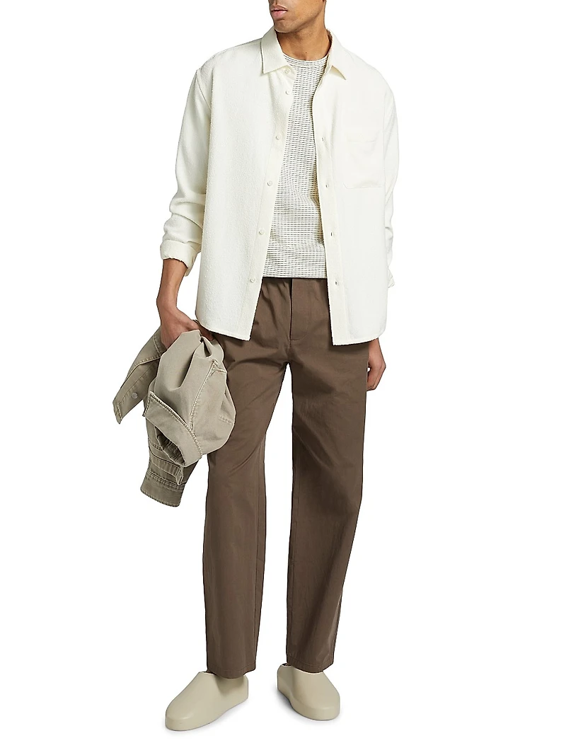 Textured Button-Front Overshirt