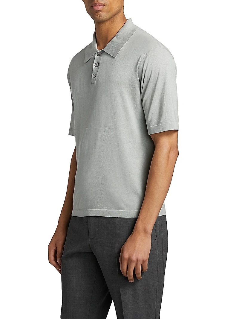 Silk-Cotton Polo Shirt