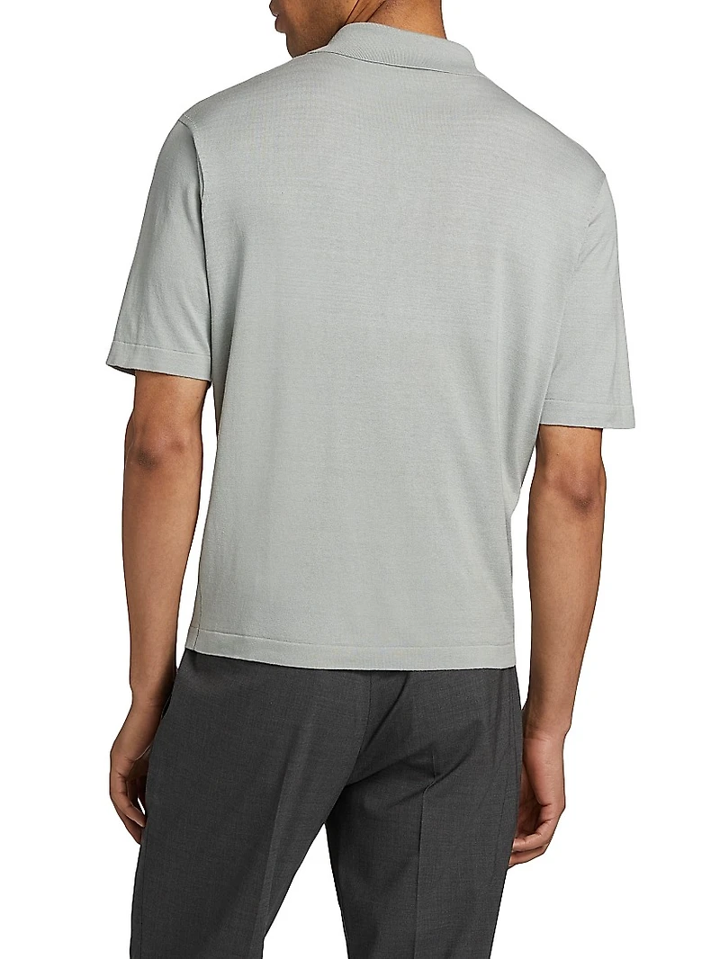 Silk-Cotton Polo Shirt