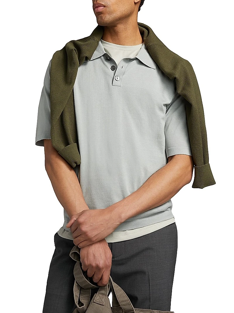 Silk-Cotton Polo Shirt