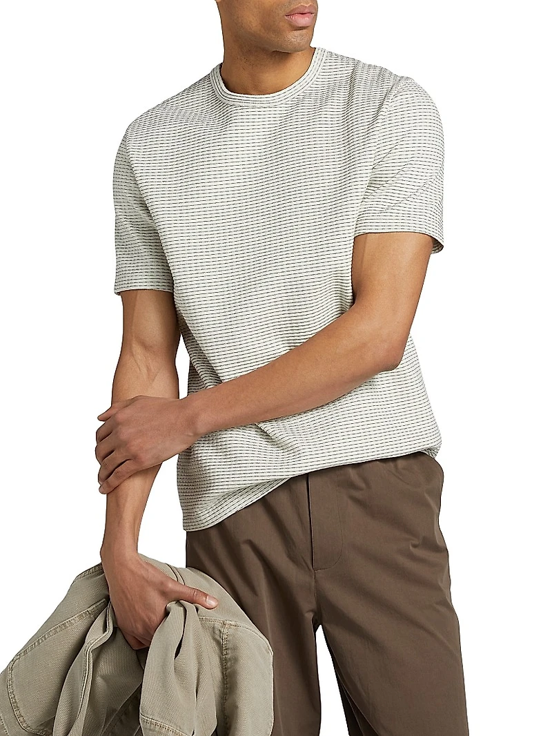 Jacquard Stripe Crewneck T-Shirt