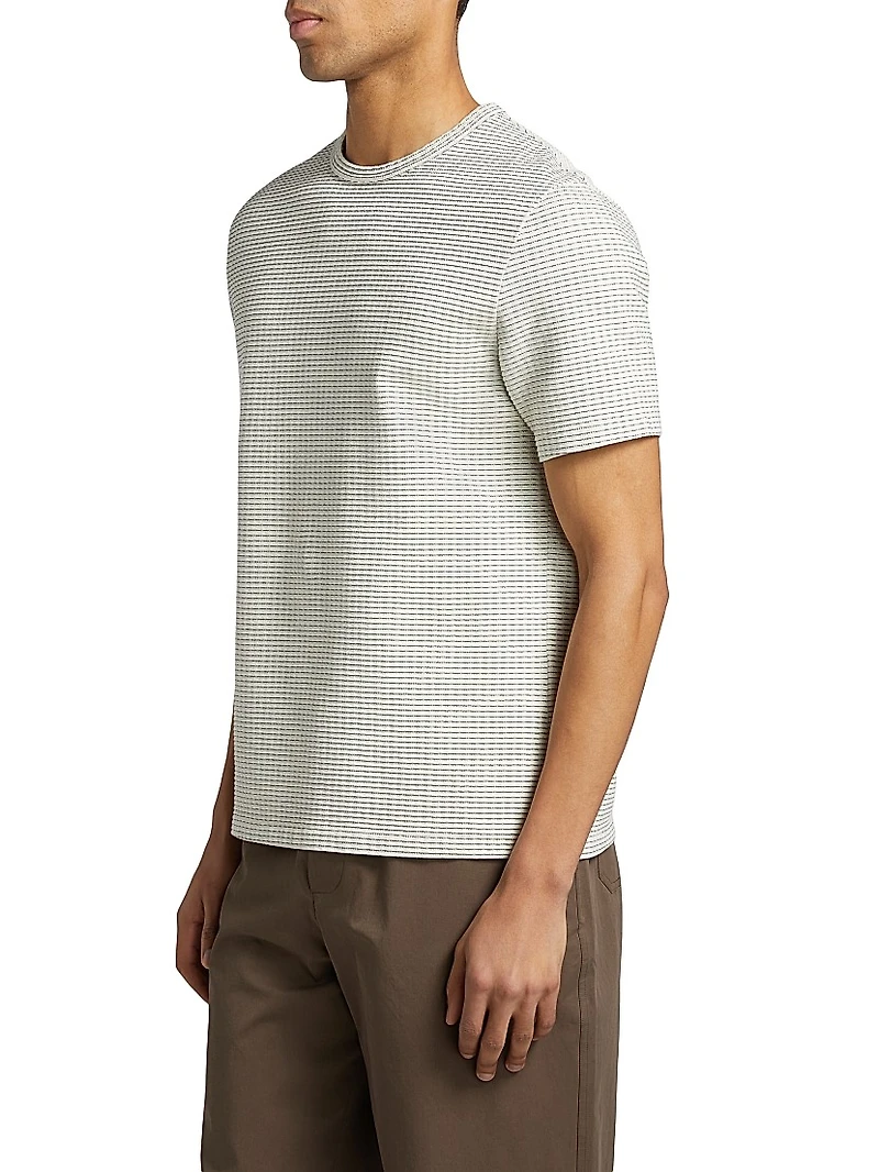 Jacquard Stripe Crewneck T-Shirt