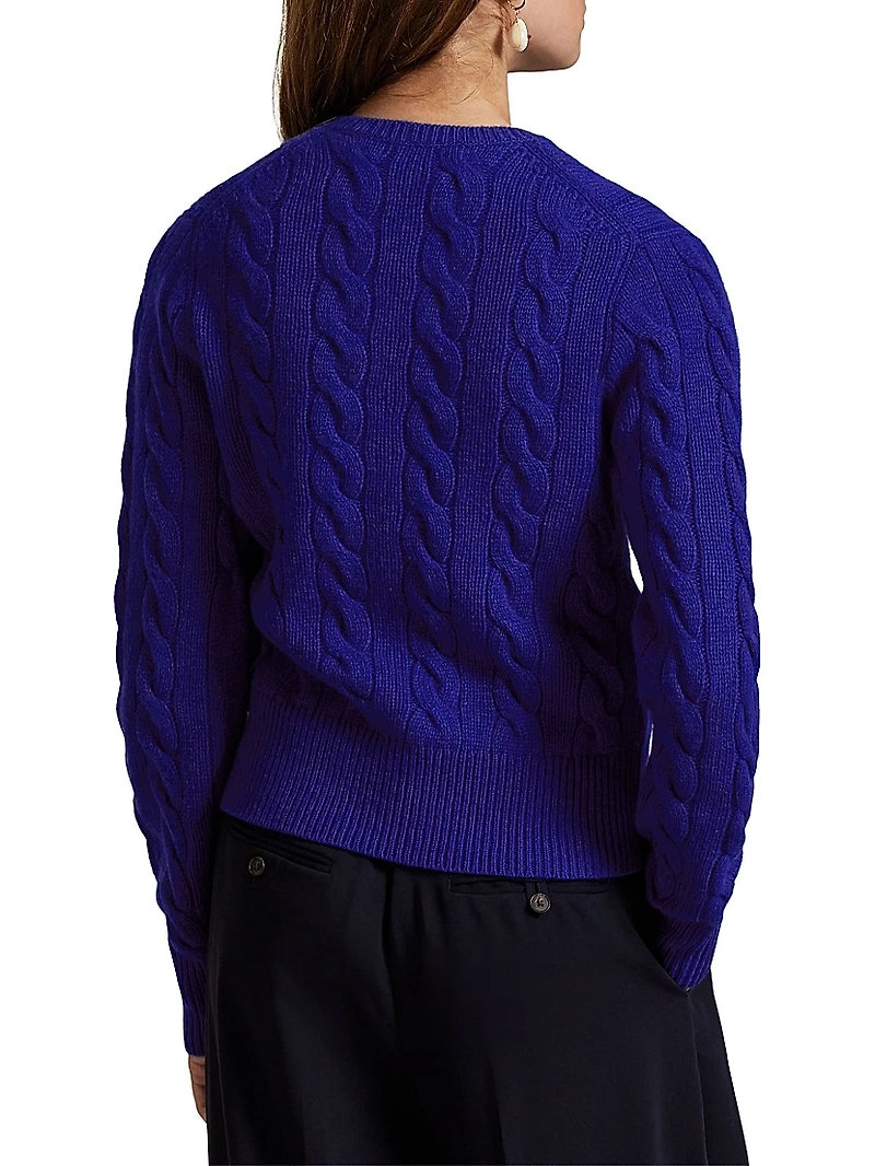 Cable-Knit Wool-Cashmere Cardigan