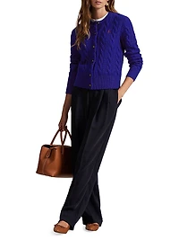 Cable-Knit Wool-Cashmere Cardigan