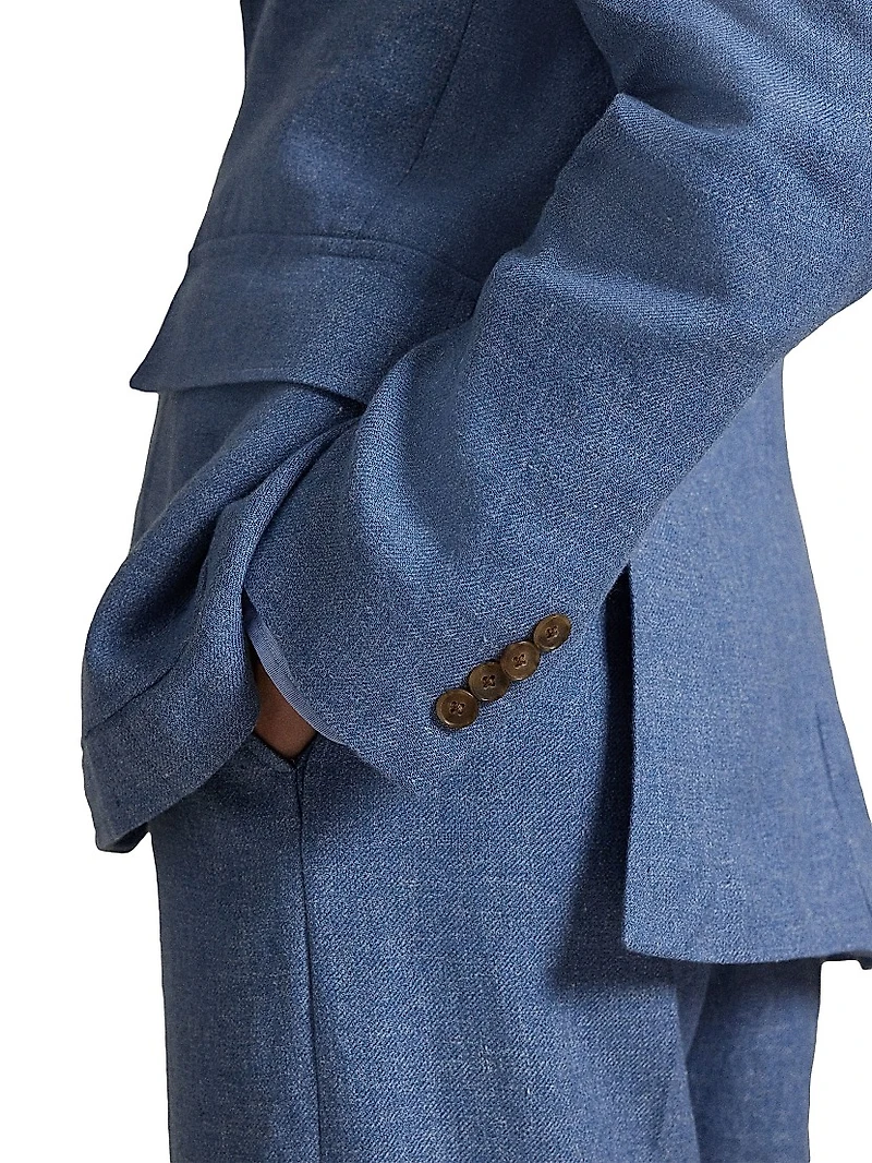 Linen-Cotton Twill Sport Jacket