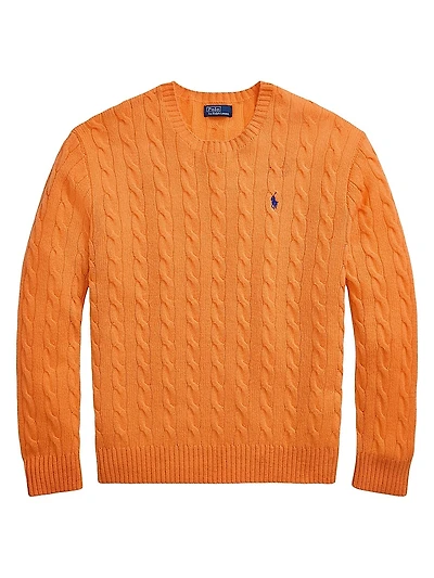 Cable-Knit Wool-Cashmere Crewneck Sweater