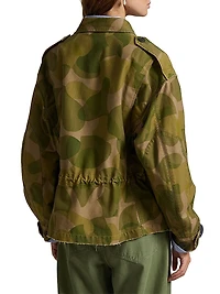 Cropped Camo-Print Field Jacket