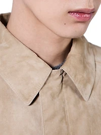 Suede and Cotton Bomber Jacket