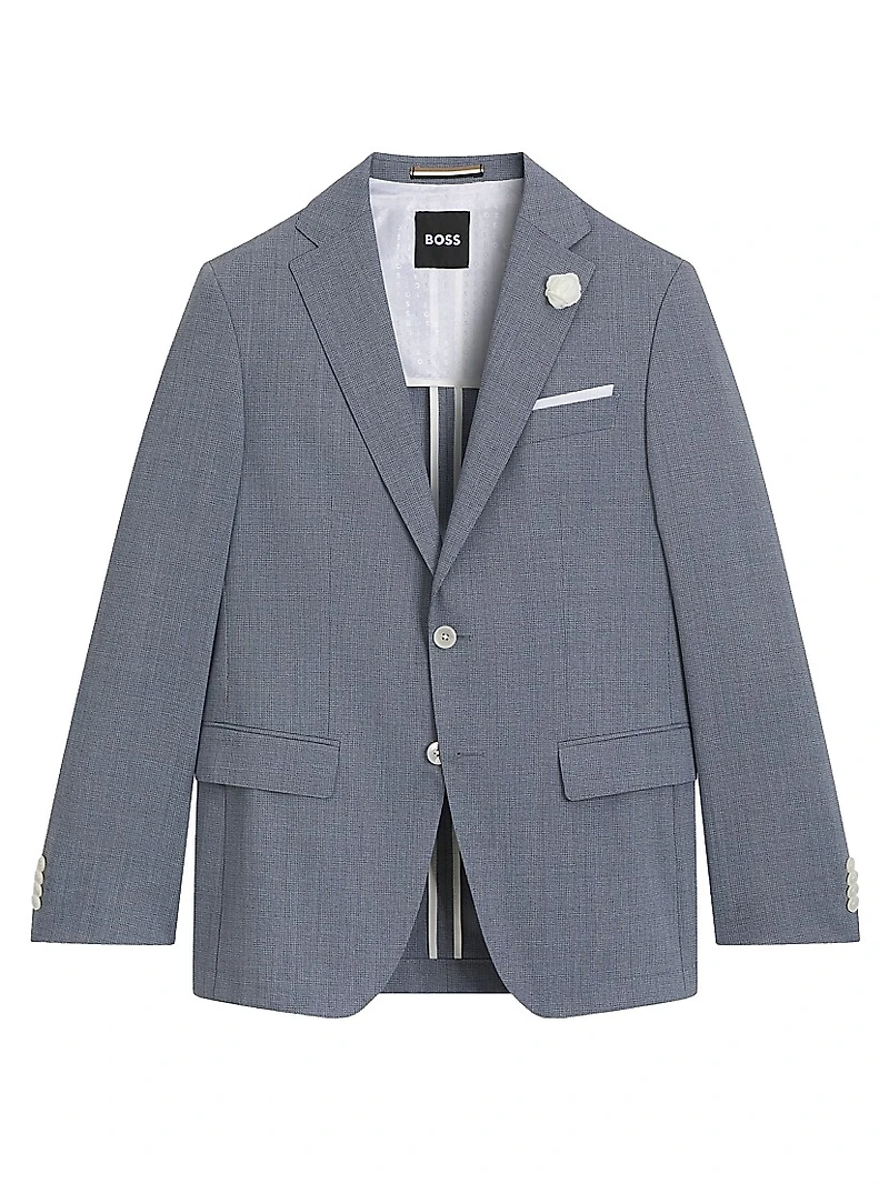 Slim-Fit Suit Jacket a Patterned Wool Blend