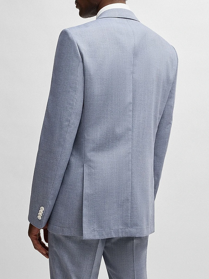 Slim-Fit Suit Jacket a Patterned Wool Blend