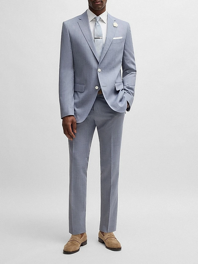 Slim-Fit Suit Jacket a Patterned Wool Blend