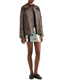 Single-Breasted Printed Drill Caban Jacket