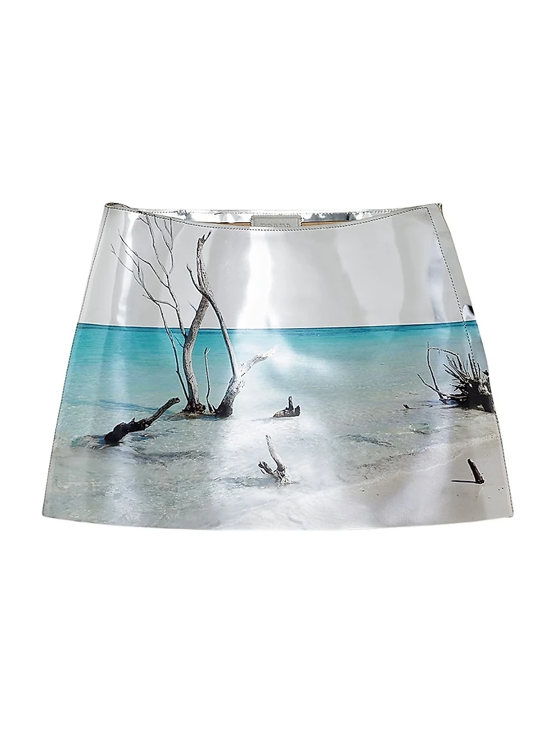 Shiny Leather Miniskirt