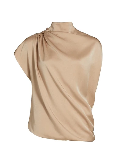 Enver Satin Draped Top
