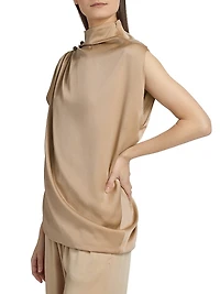 Enver Satin Draped Top
