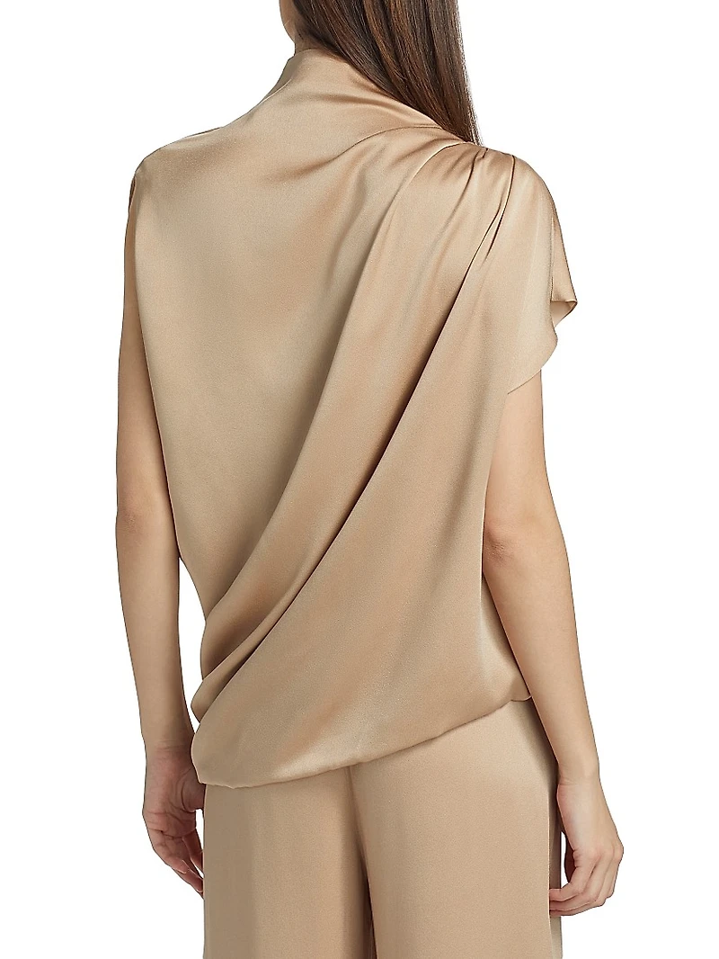 Enver Satin Draped Top