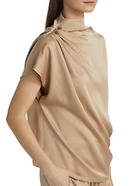 Enver Satin Draped Top