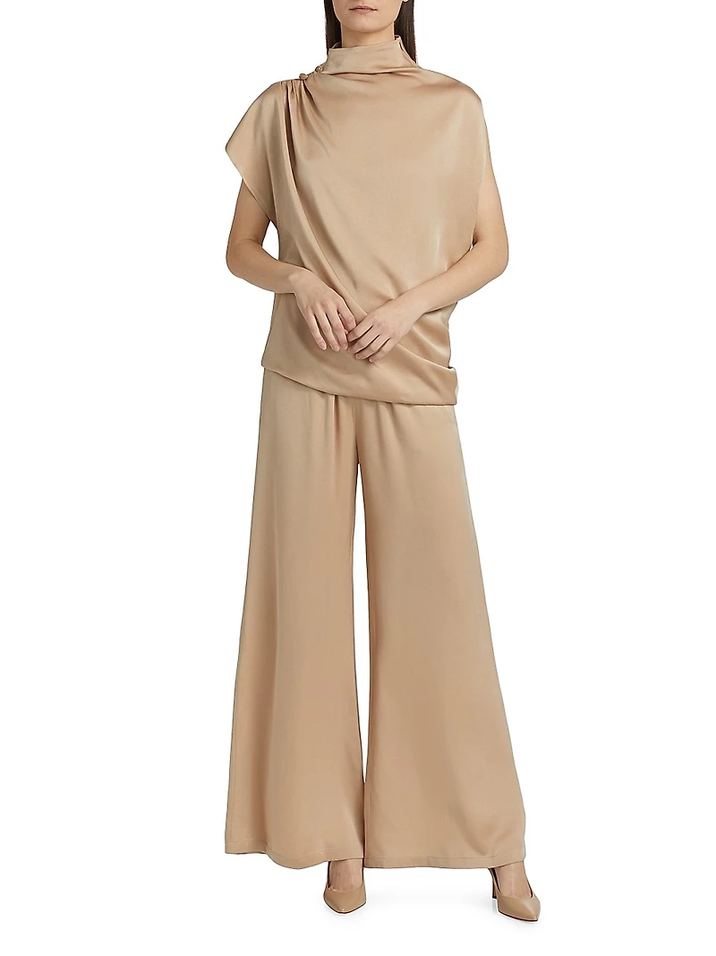 Enver Satin Draped Top