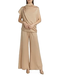 Enver Satin Draped Top