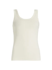 Diamante Trim Rib-Knit Tank