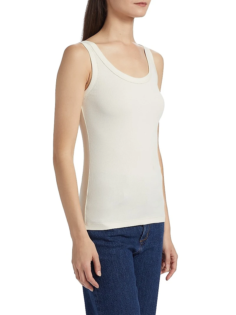Diamante Trim Rib-Knit Tank